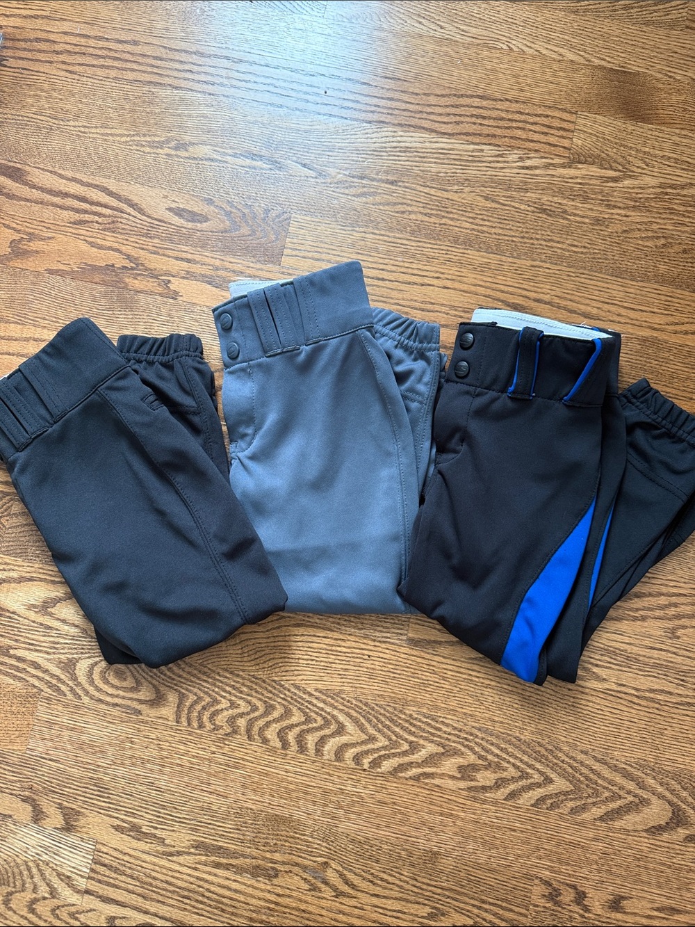Champro Girls Softball Pants Lot of 3 - Black, Grey, Black with Royal - Girls Sm